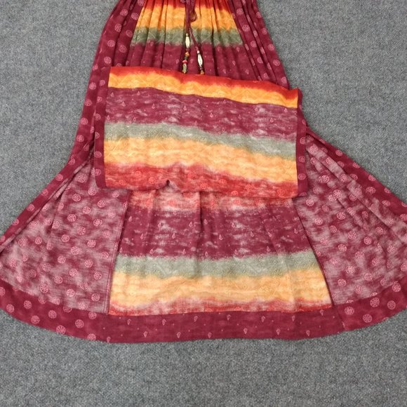 PLATINUM‎ by Dorothy Schoelen Petite Skirt Multicolor Boho Side Slits Drawstring - Picture 10 of 15